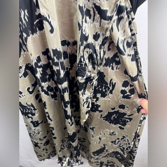 AX Paris Multi 2 -1 Animal Print Wrap Midi Dress- Black Mulit- Size 8 US /12 UK - Picture 6 of 11